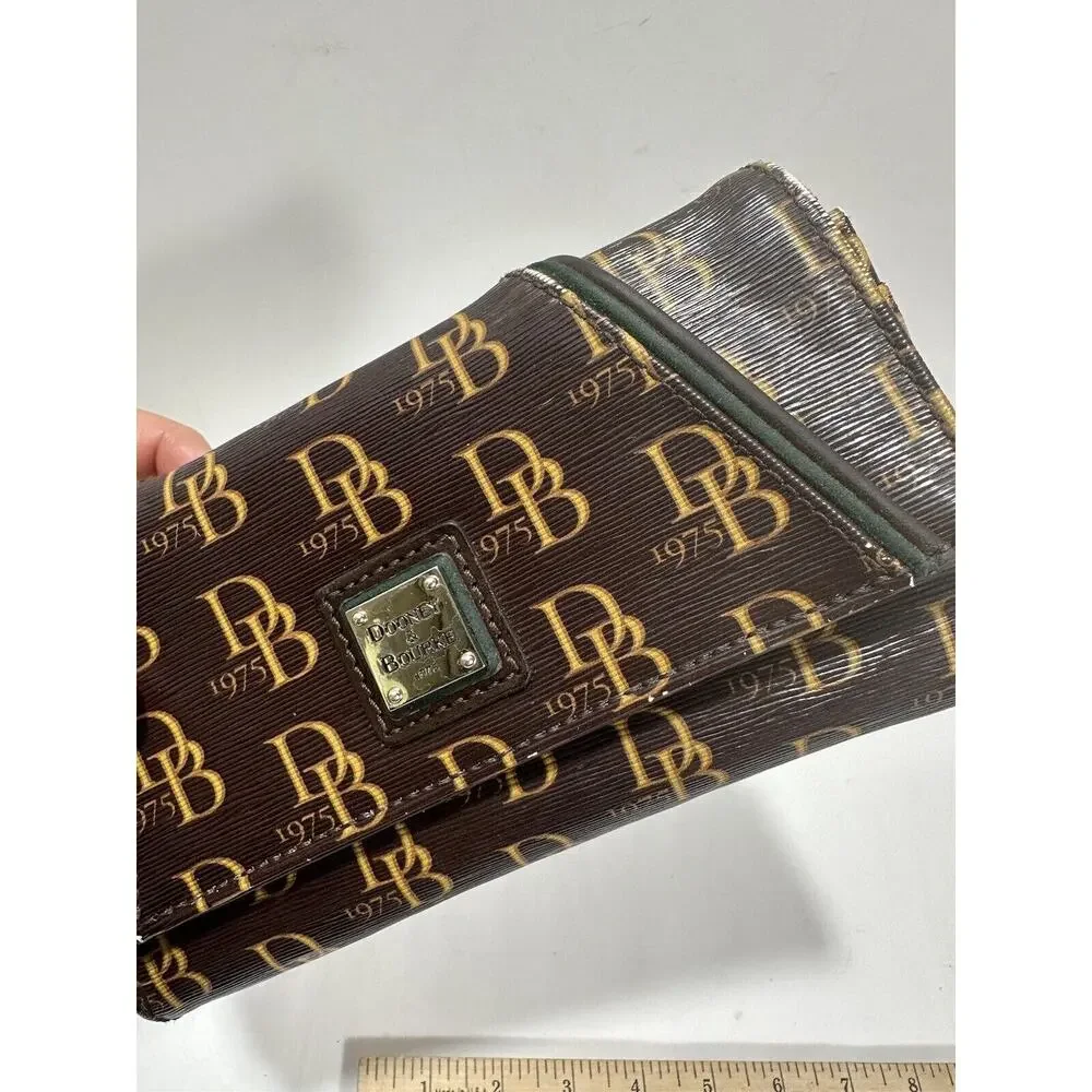Dooney & Bourke Women's 1975 Db‎ Signature Grace Brown Green Wallet VTG RARE